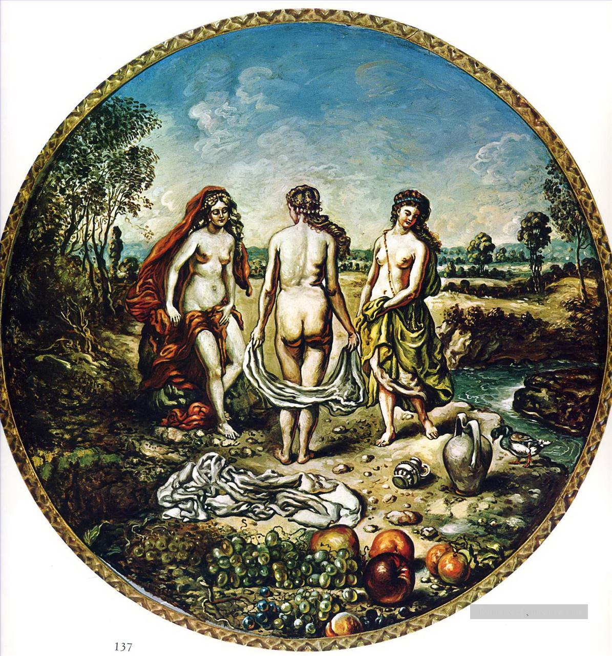 nymphes Giorgio de Chirico surréalisme métaphysique Peintures à l'huile